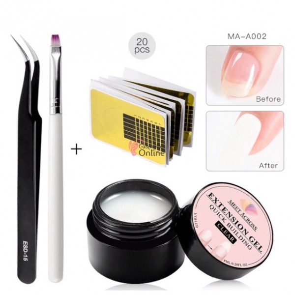 Kit pentru extensii unghii false cu Gel UV / LED MEET ACROSS - MA002